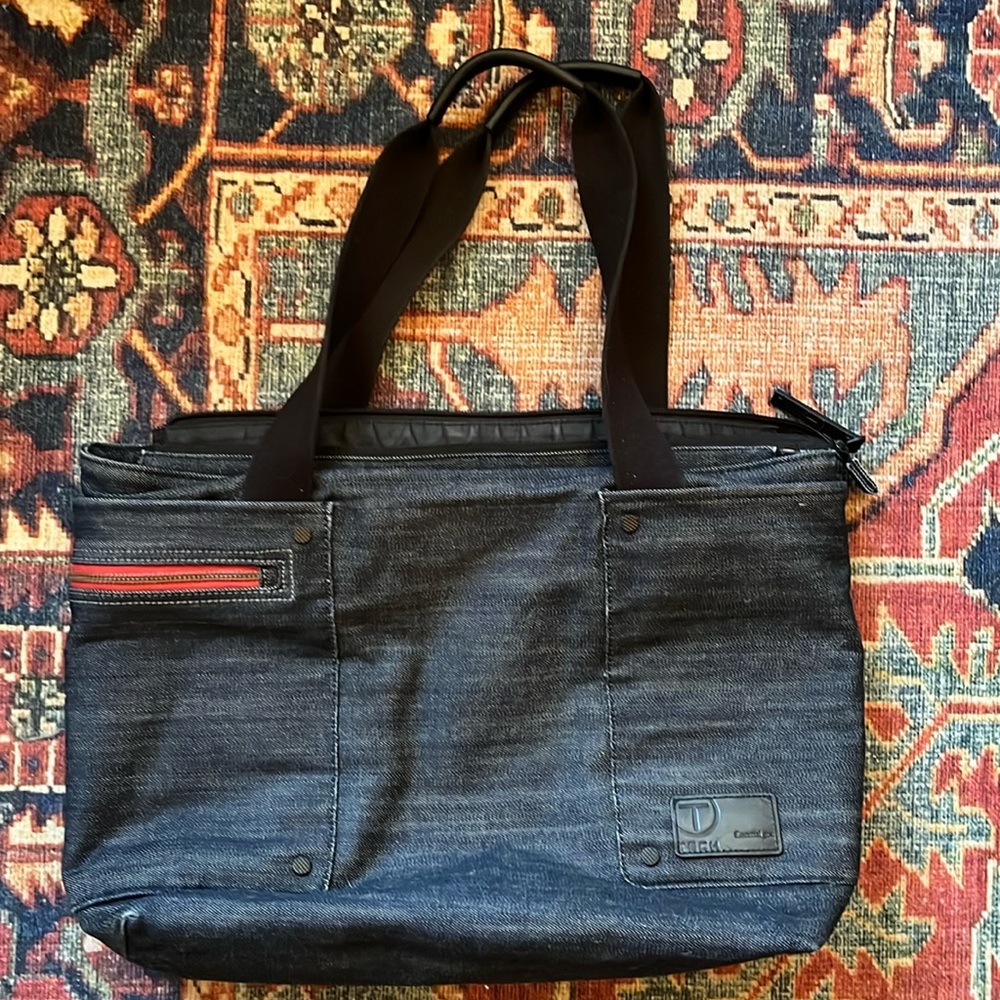 Tumi T-tech Essential Gear Blue Denim Bag Laptop/Purse/Messenger